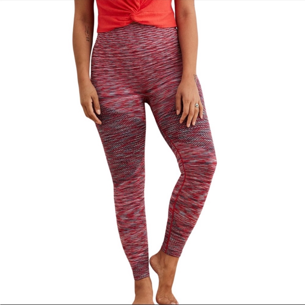 Aerie Women’s Chill Play Move Red Blue Space Dye High Waist Seamless Leggings S